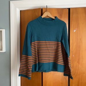 Striped sweater with wide sleeves